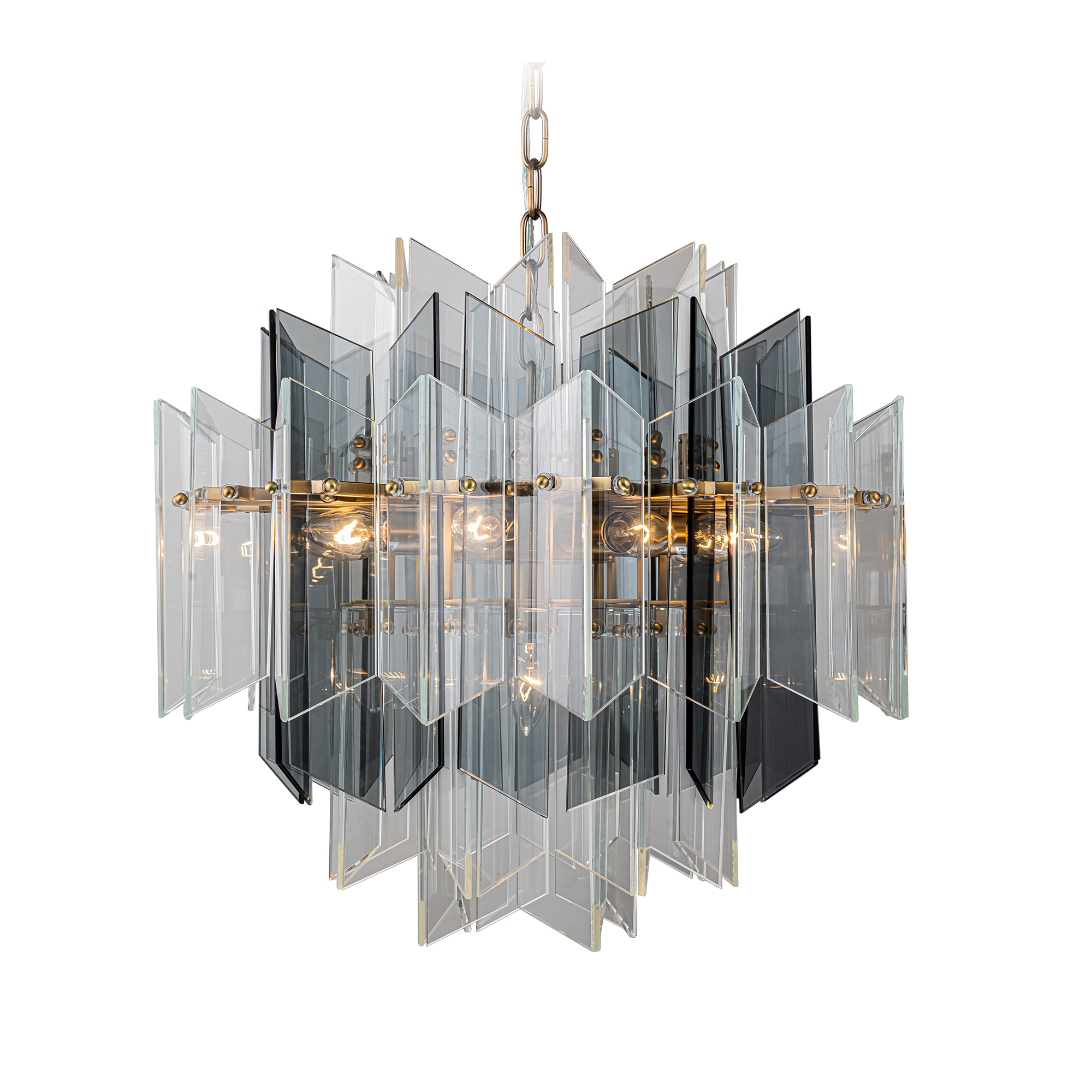 【Modern Industrial Masterpiece】Magic City Cross Smoky Glass Chandelier ...