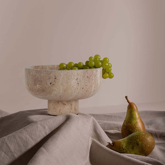 Brilliant-Maker AC4257 Travertine Tray (Small) - Customizable B2B Modern Classic Stone Tray with Heavy Texture, for Living Room/Dining/Reception