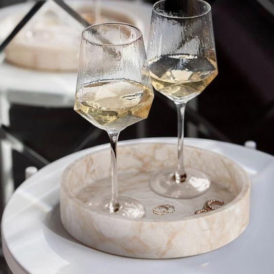 Brilliant-Maker AC4259 Raffia Gold Marble Tray - Customizable B2B Modern Classic Stone Tray with Understated Luxury, for Living Room/Dining/Reception