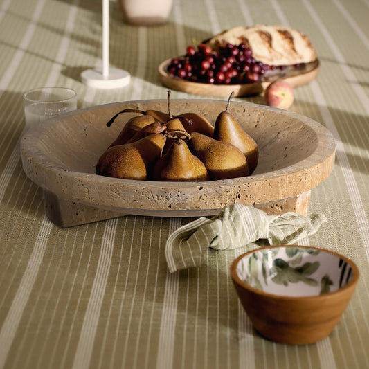 Brilliant-Maker AC4261 Travertine Tray-L (Giant Bowl) - Customizable B2B Heavy Texture Stone Tray