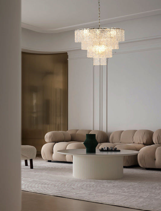 Handmade water ripple texture glass panel chandelier for BRCH9139 "Aqua Sonata" Modern Luxury Chandelier - BRILLIANT MAKER