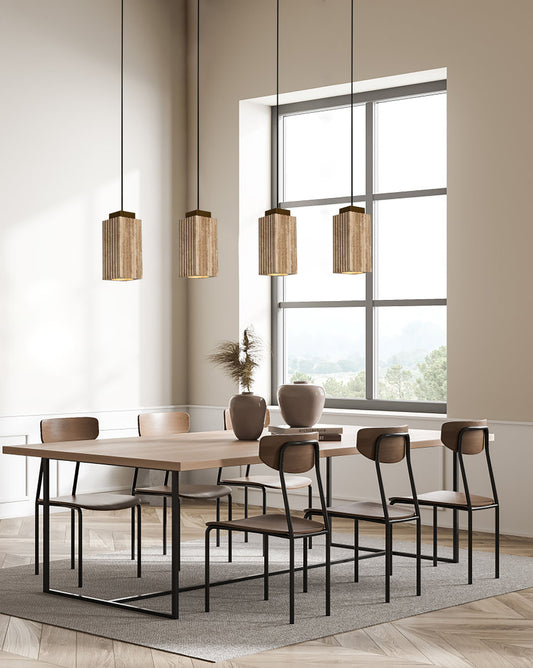 Brilliant-Maker BRCH9165AB Luxury Carved Square Column Pendant Light - BRILLIANT MAKER