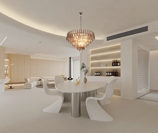 Handmade Smoke Grey Water Ripple Texture Glass Chandelier for BRCH9172-80 - BRILLIANT MAKER