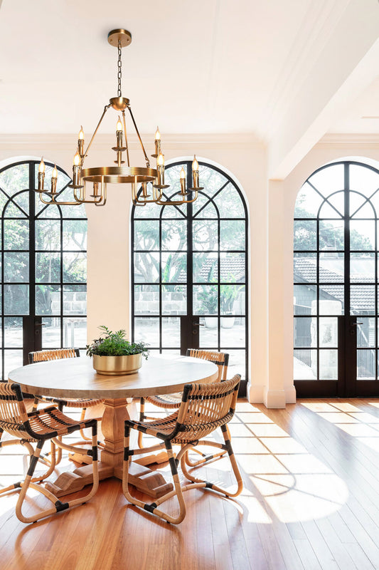 Brilliant Maker BRCH9174AB Hand Dyeing Antique Brass Finish Classic Candle Chandelier - BRILLIANT MAKER