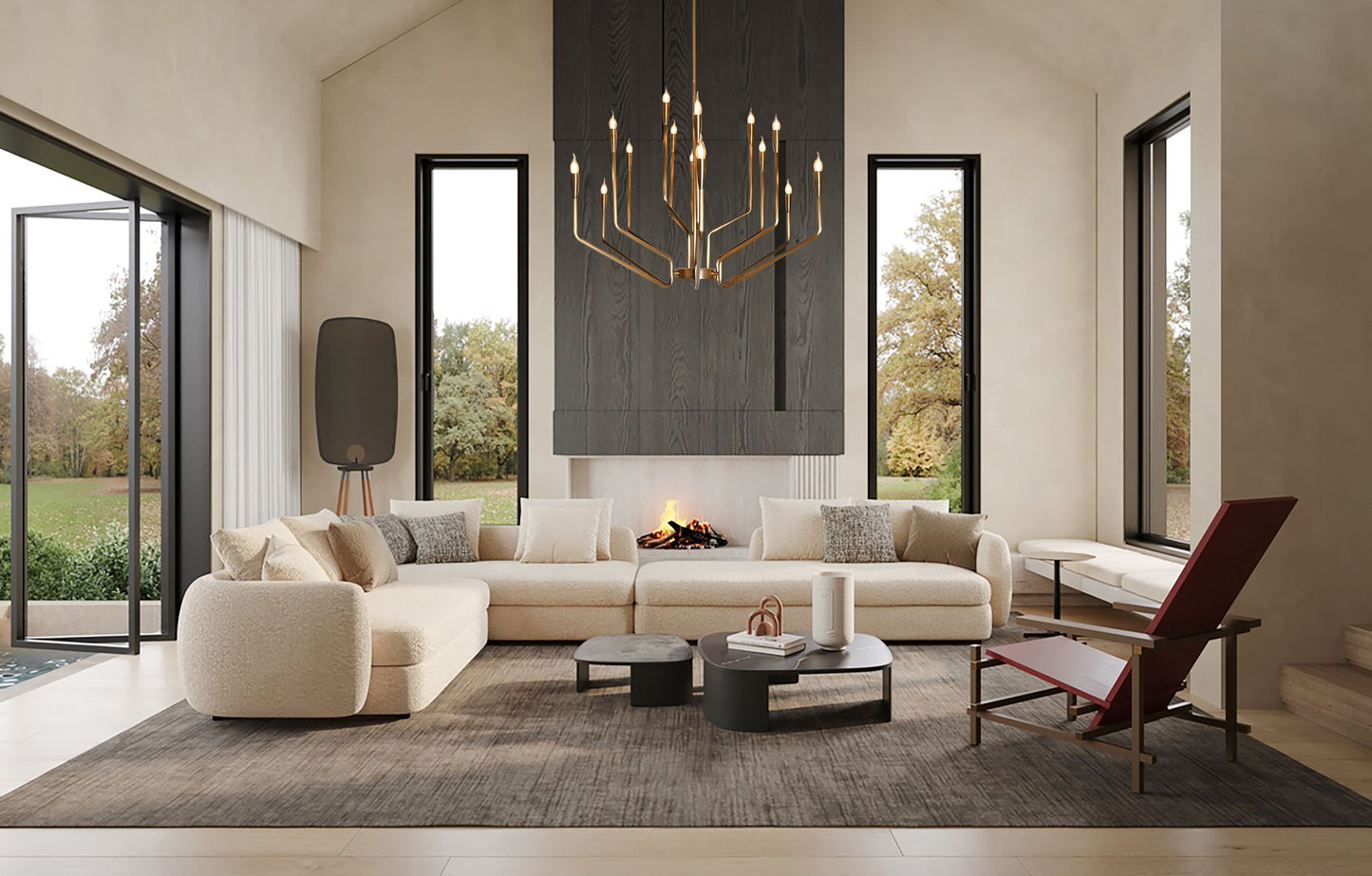 BRCH9178AB 15-Holder Antique Brass Bud Chandelier | Elegant American Style | Chandelier Manufacturer - BRILLIANT MAKER