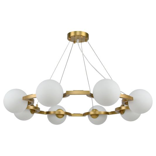 BRCH9182 8-Light Magic Pearl Opal Glass Chandelier | Modern Elegance | Custom Chandelier - BRILLIANT MAKER