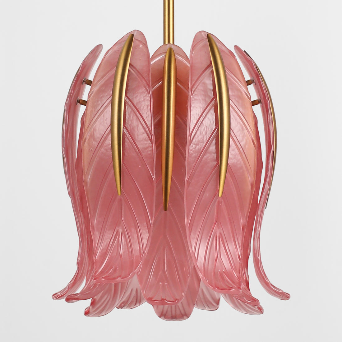 BRCH9193-B PK "Rosy Symphony" Double-Layer Frosted Pink Tulip Glass Pendant Light - BRILLIANT MAKER