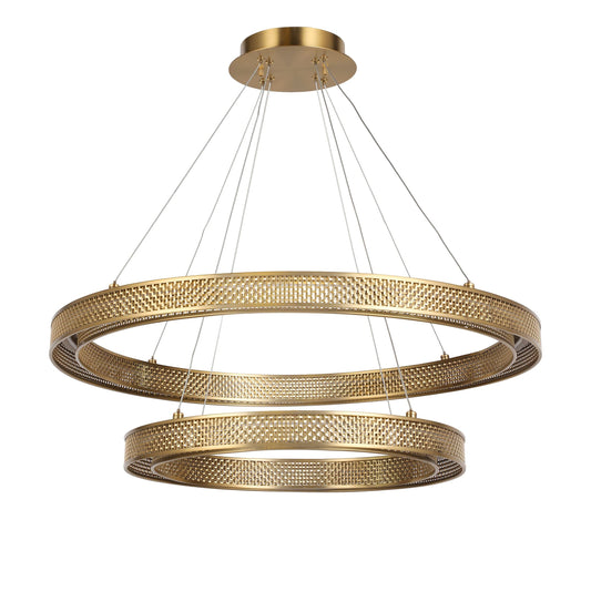 BRCH9195 Double Rings Mesh Metal Pendant Light | Modern LED Lighting | - BRILLIANT MAKER