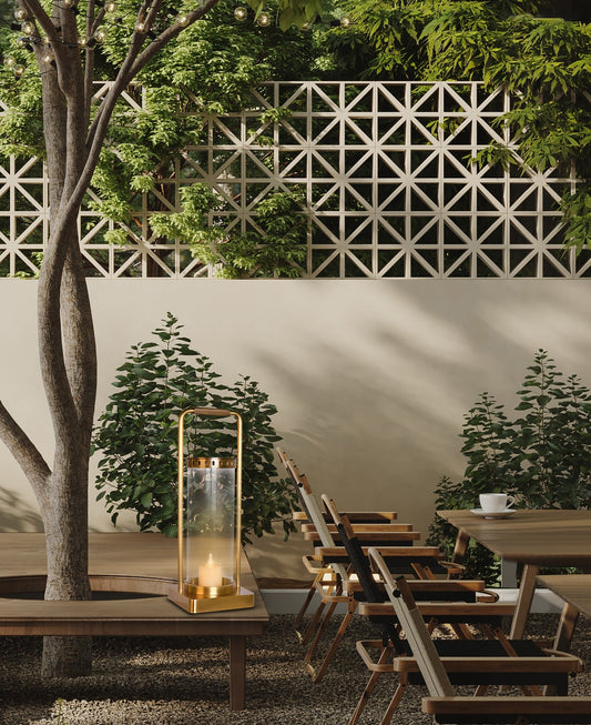 BRCS6090AB Medieval Antique Brass Knurled Handle Copper Lantern – IP44 Waterproof Rechargeable Camping Candle Holder | Brilliant-Maker - BRILLIANT MAKER