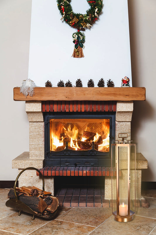 BRCS6091AB Brilliant-Maker Hexagonal Windproof Copper Lantern – Antique Bronze Handheld Camping Light with Lockable Glass Dome | European Modern Candleholder - BRILLIANT MAKER