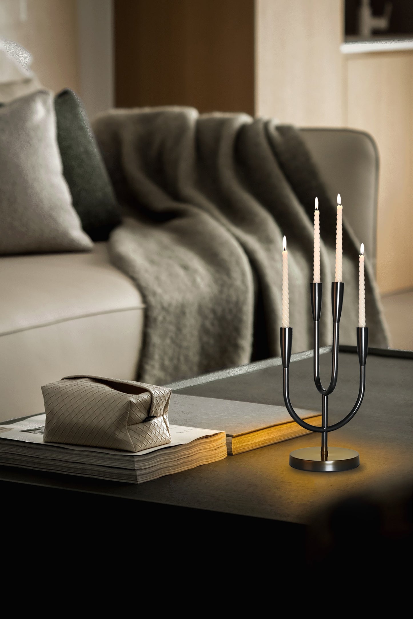 BRCS6092BZ 4-Holders Hand-Dyed Antique Brass Candlestick | American Elegance | Chandelier OEM/ODM - BRILLIANT MAKER