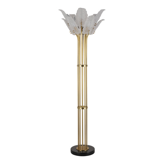 Windborne Leaves Textured Glass Floor Lamp - Modern Simplicity | BRILLIANT-MAKER - BRILLIANT MAKER