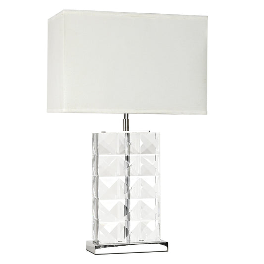Crystal Glass Lamps BRTL3250M | Luxurious Pyramid Block Crystal Table Lamp | Timeless Elegance - BRILLIANT MAKER