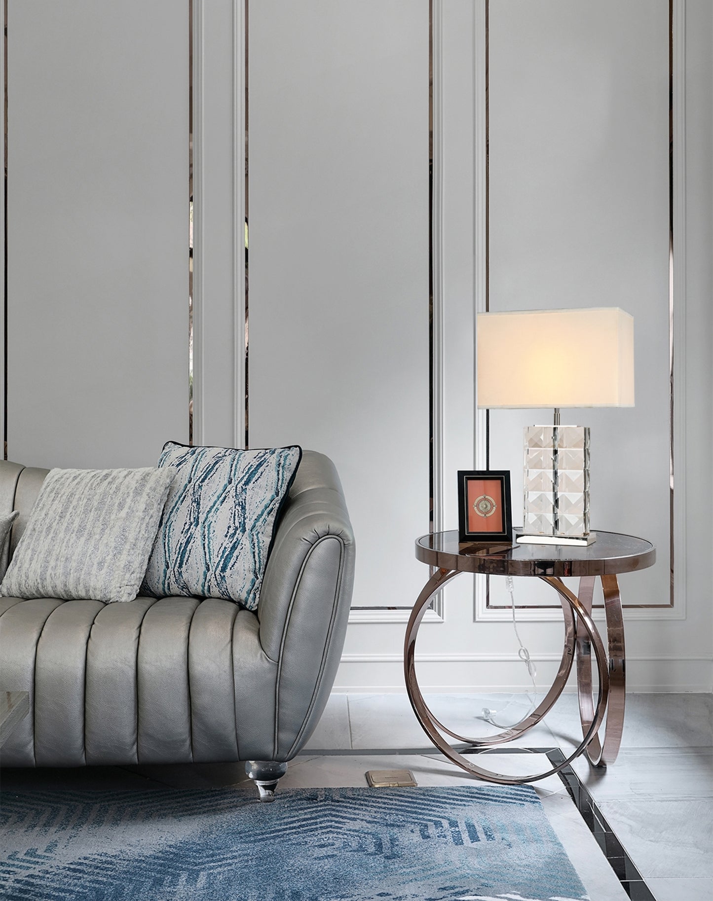 Crystal Glass Lamps BRTL3250M | Luxurious Pyramid Block Crystal Table Lamp | Timeless Elegance - BRILLIANT MAKER