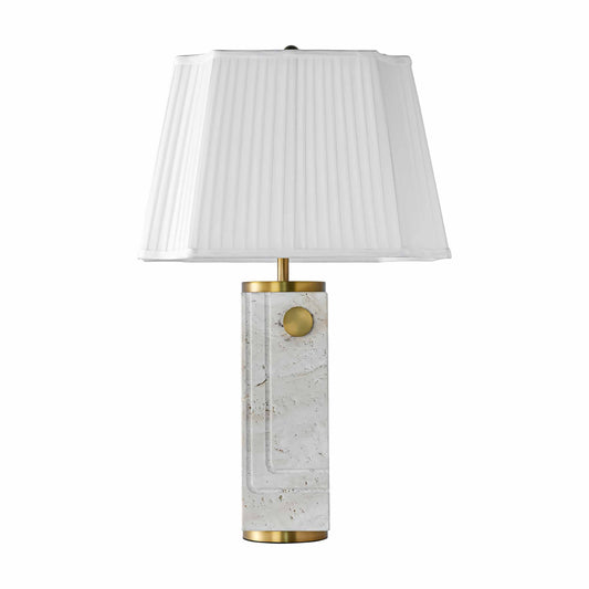 BRTL3296TR Hand-Carved Travertine Stone Craft Table Lamp | Modern Simplicity | BRILLIANT-MAKER - BRILLIANT MAKER