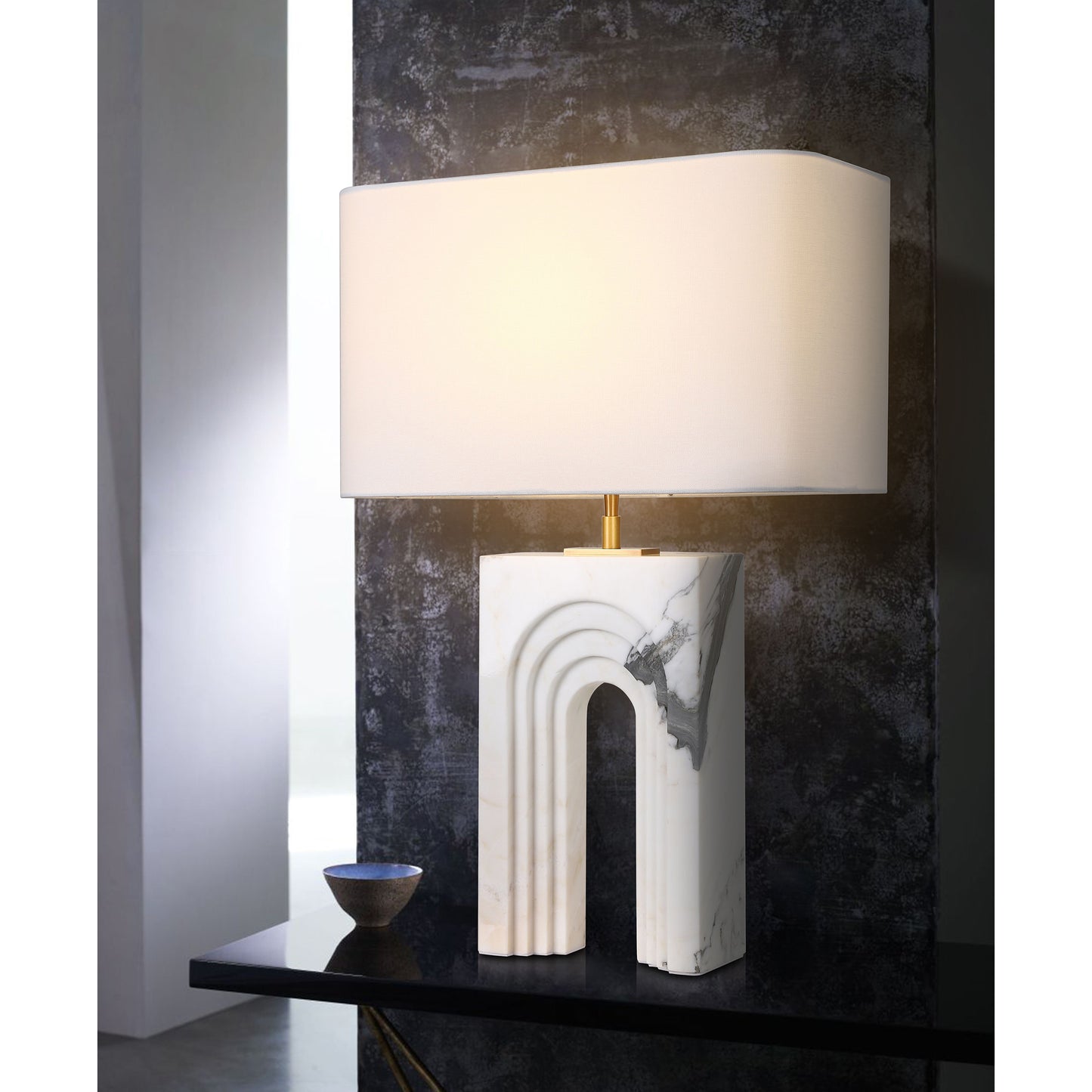 BRTL3325WH Roman Vaulted Layered Marble Table Lamp | Modern Design | BRILLIANT-MAKER - BRILLIANT MAKER