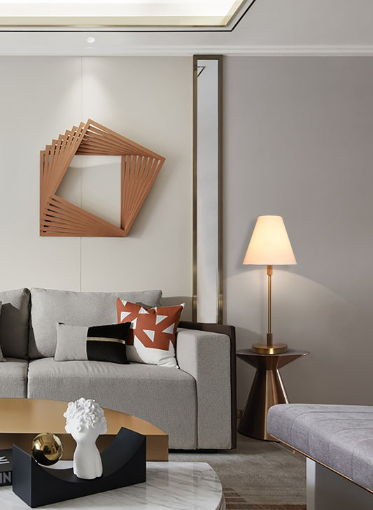 BRTL3326 Classic Simple Knurled Metal Base Fabric Lampshade Desk Table Lamp | Table Lamp Manufacturer | BRILLIANT-MAKER - BRILLIANT MAKER