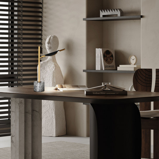 BRTL3331 Falling Leaf Marble Base Dimmable Desk Lamp | Modern Style | BRILLIANT-MAKER - BRILLIANT MAKER