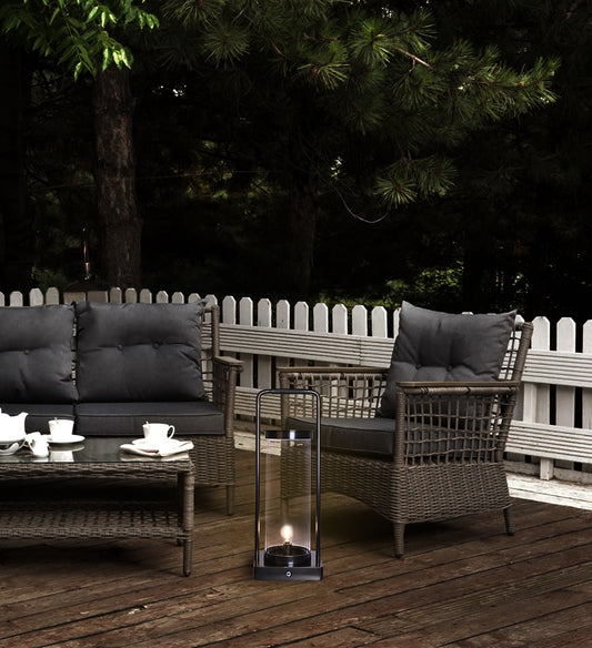 BRRTL3346BZ Brilliant-Maker Medieval Antique Brass Lantern – IP44 Waterproof Rechargeable Copper Lantern with Knurled Handle | European Minimalist Design - BRILLIANT MAKER