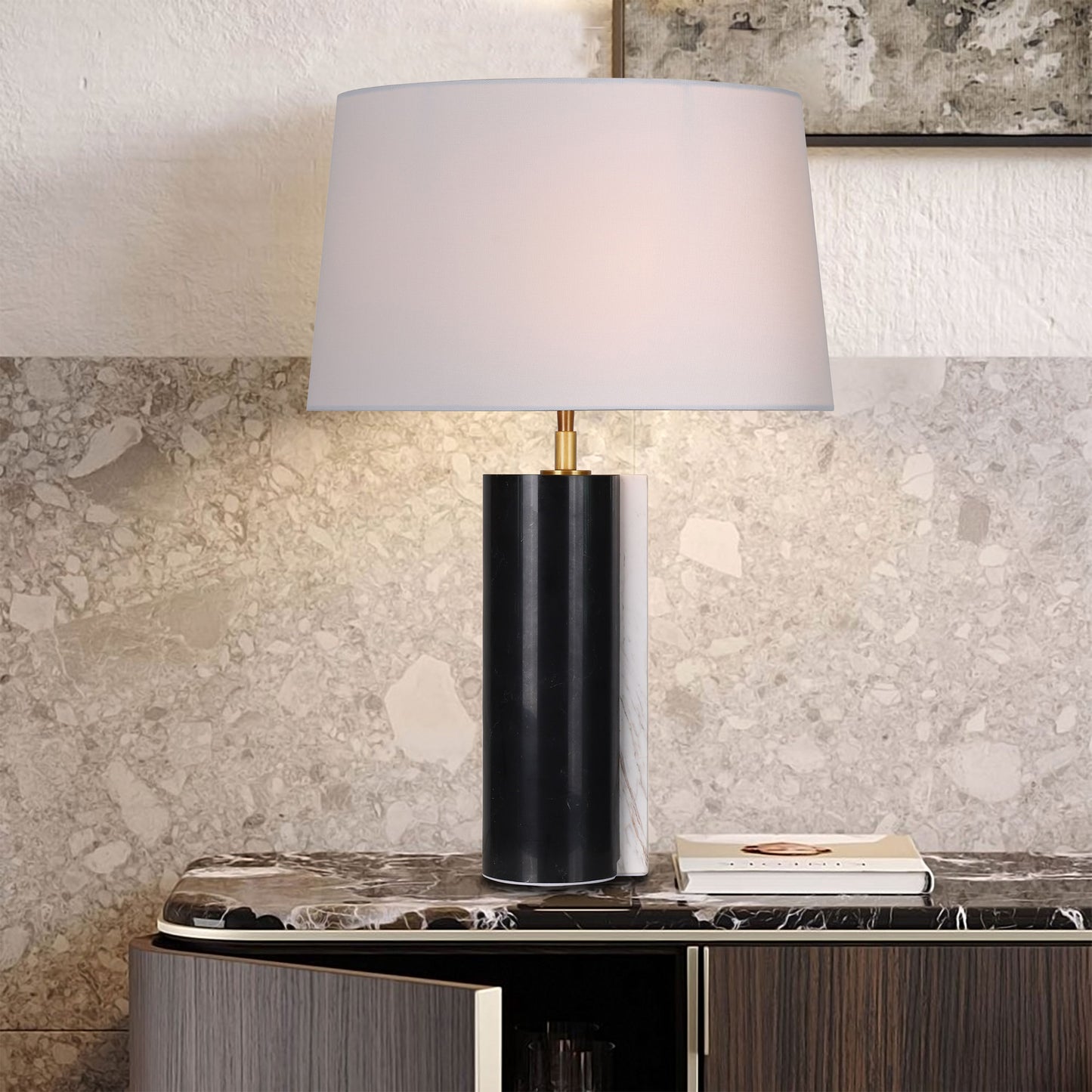 BRTL3363 Dislocated Black and White Marble Table Lamp | Modern Design | BRILLIANT-MAKER - BRILLIANT MAKER