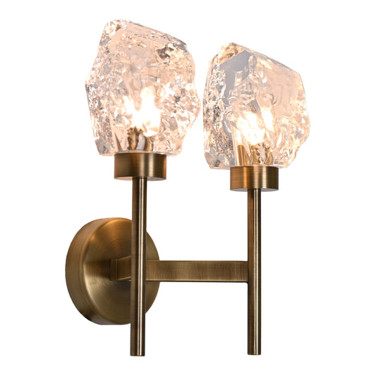 Brilliant Maker BRWL7071-2 Lambert Glacier double irregular solid crystal glass wall lamp - BRILLIANT MAKER