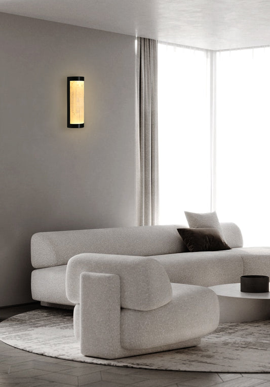 LED Light Natural Selenite Stone Wall Light | BRWL7082 "Kilimanjaro" Modern Wall Sconce - BRILLIANT MAKER