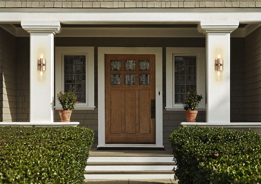 BRWL7091AB Explosion-Proof Antique Brass Outdoor Wall Lamp – IP44 Minimalist Design with Symmetrical Glass Shade | Brilliant-Maker - BRILLIANT MAKER