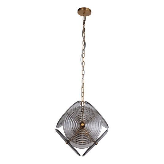 Brilliant - Maker PL9202 - 1 Interstellar Symphony Rippled Glass Pendant Light - Custom B2B Geometric Art Lighting