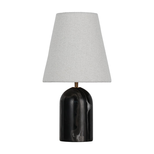 Whispers of Time · Black & White Marble Cylindrical Table Lamp TL3386