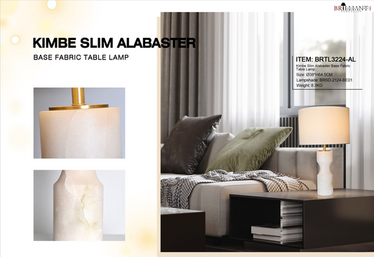 Kimbe Slim Alabaster Table Lamp: Elegant Illumination for Discerning Tastes