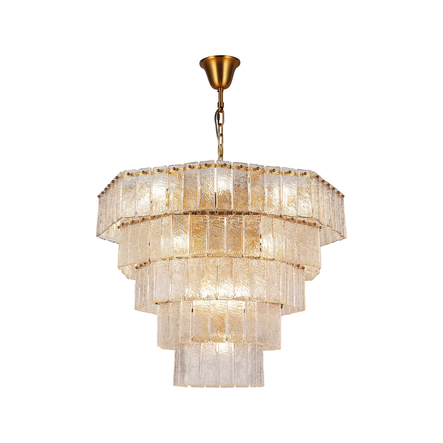 Experience the Octagonal Glacier Glass Chandelier's Timeless Charm