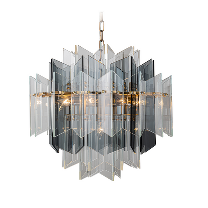 Magic city cross smoky glass panels chandelier