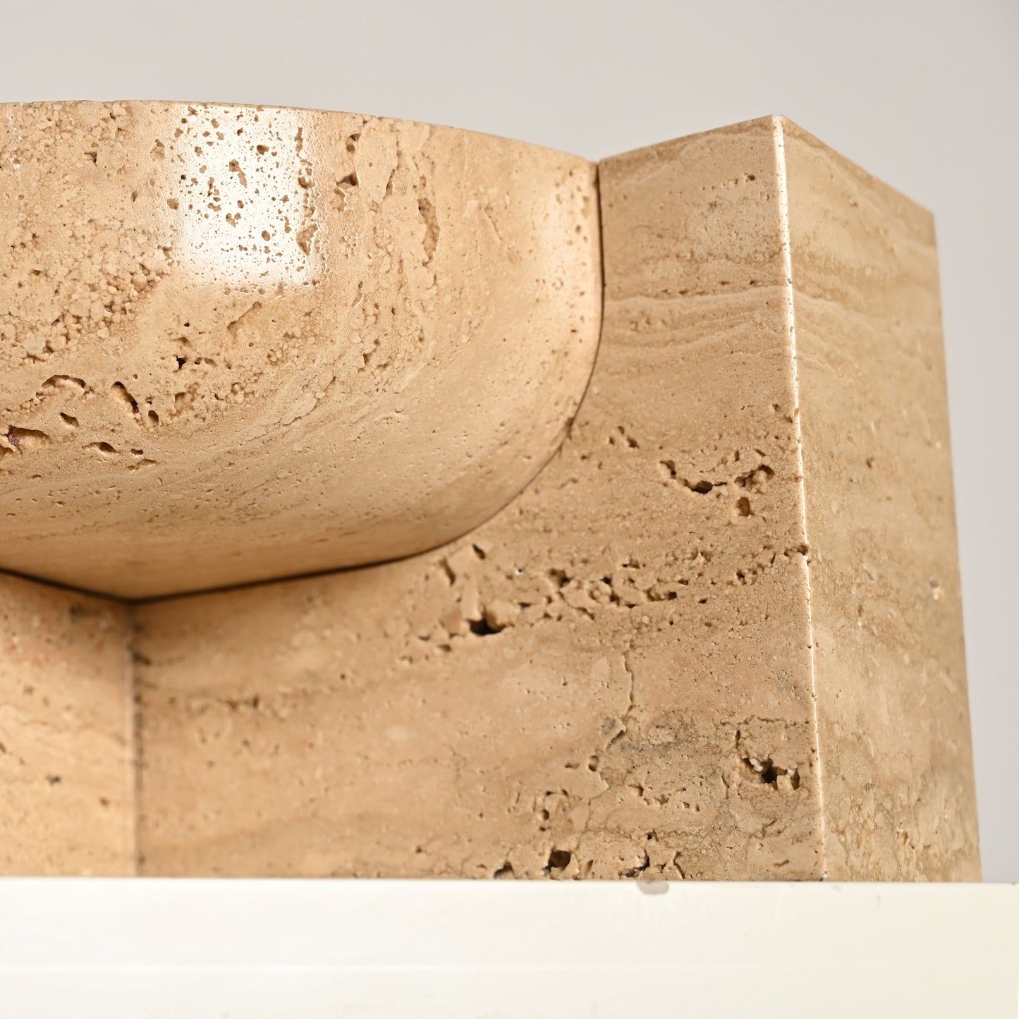 Travertine Stone Tray - Vintage Travetine Tray-L (BRAC4243)
