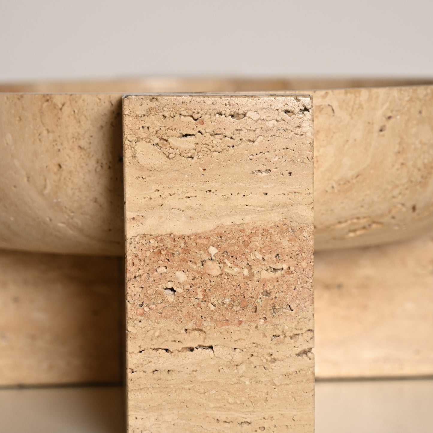 Travertine Stone Tray - Vintage Travetine Tray-L (BRAC4243)