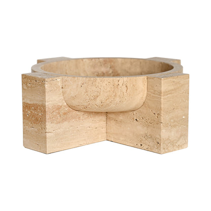 Travertine Stone Tray - Vintage Travetine Tray-L (BRAC4243)
