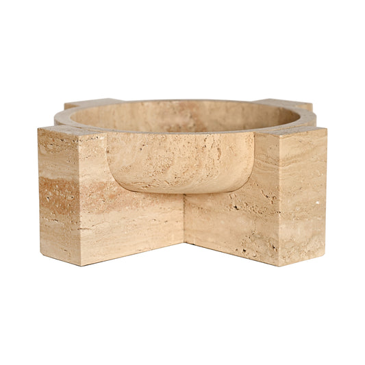 Travertine Stone Tray - Vintage Travetine Tray-L (BRAC4243)