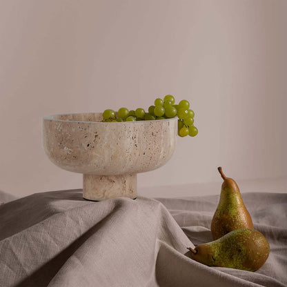 صينية ترافرتين AC4257 من بريليانت ميكر (صغيرة) - صينية حجرية كلاسيكية عصرية قابلة للتخصيص بتصميم B2B بملمس ثقيل، مناسبة لغرفة المعيشة/غرفة الطعام/الاستقبال 