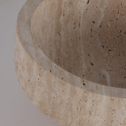 صينية ترافرتين AC4257 من بريليانت ميكر (صغيرة) - صينية حجرية كلاسيكية عصرية قابلة للتخصيص بتصميم B2B بملمس ثقيل، مناسبة لغرفة المعيشة/غرفة الطعام/الاستقبال 