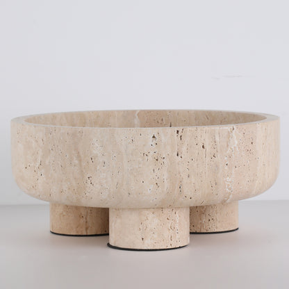 Brilliant-Maker AC4258 Travertine Tray (Large) - Customizable B2B Heavy Texture Stone Tray, Modern Classic Design for Living Room/Dining/Reception