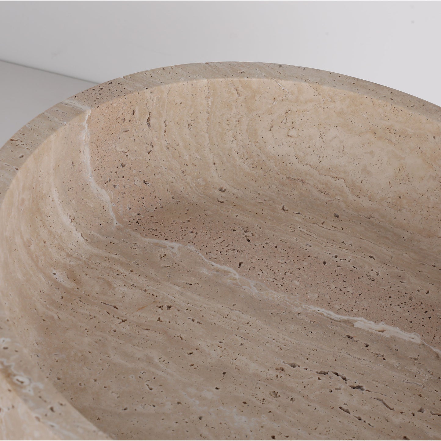 Brilliant-Maker AC4258 Travertine Tray (Large) - Customizable B2B Heavy Texture Stone Tray, Modern Classic Design for Living Room/Dining/Reception