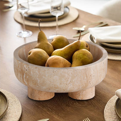 Brilliant-Maker AC4258 Travertine Tray (Large) - Customizable B2B Heavy Texture Stone Tray, Modern Classic Design for Living Room/Dining/Reception