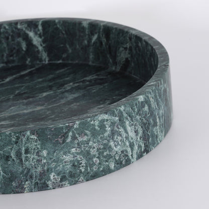 Brilliant-Maker AC4260 Flowered Green Marble Tray - Customizable B2B Modern Classic Stone Tray with Natural Artistry, for Living Room/Dining/Reception