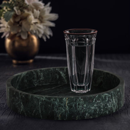 Brilliant-Maker AC4260 Flowered Green Marble Tray - Customizable B2B Modern Classic Stone Tray with Natural Artistry, for Living Room/Dining/Reception