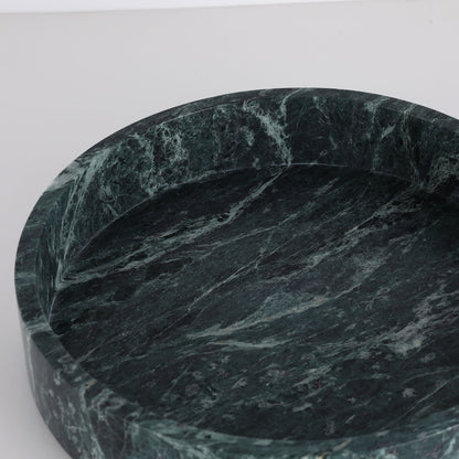 Brilliant-Maker AC4260 Flowered Green Marble Tray - Customizable B2B Modern Classic Stone Tray with Natural Artistry, for Living Room/Dining/Reception