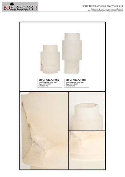 Column alabaster stone vase