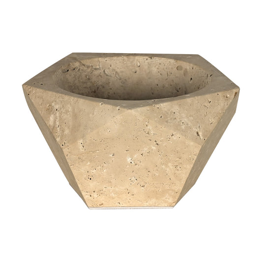 Cubist Party Dodecahedron Yellow Travertine Decoration - Modern Minimalism with Geometric Perfection | BRILLIANT-MAKER - BRILLIANT MAKER