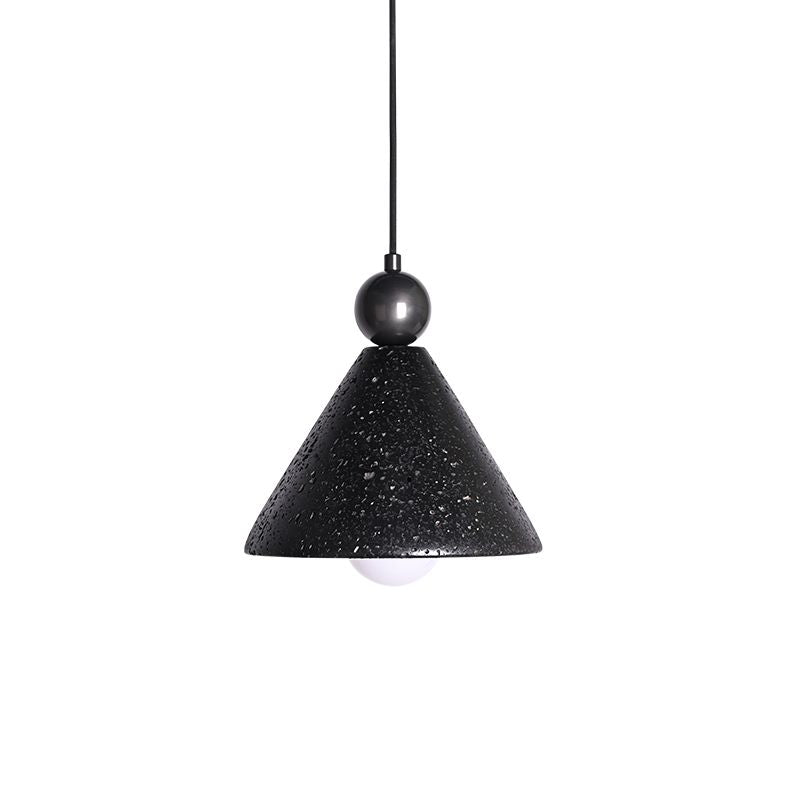 Cone natural black travertine stone pendant light