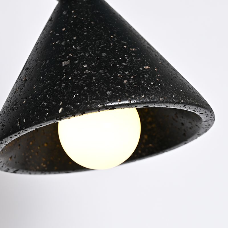 Cone natural black travertine stone pendant light