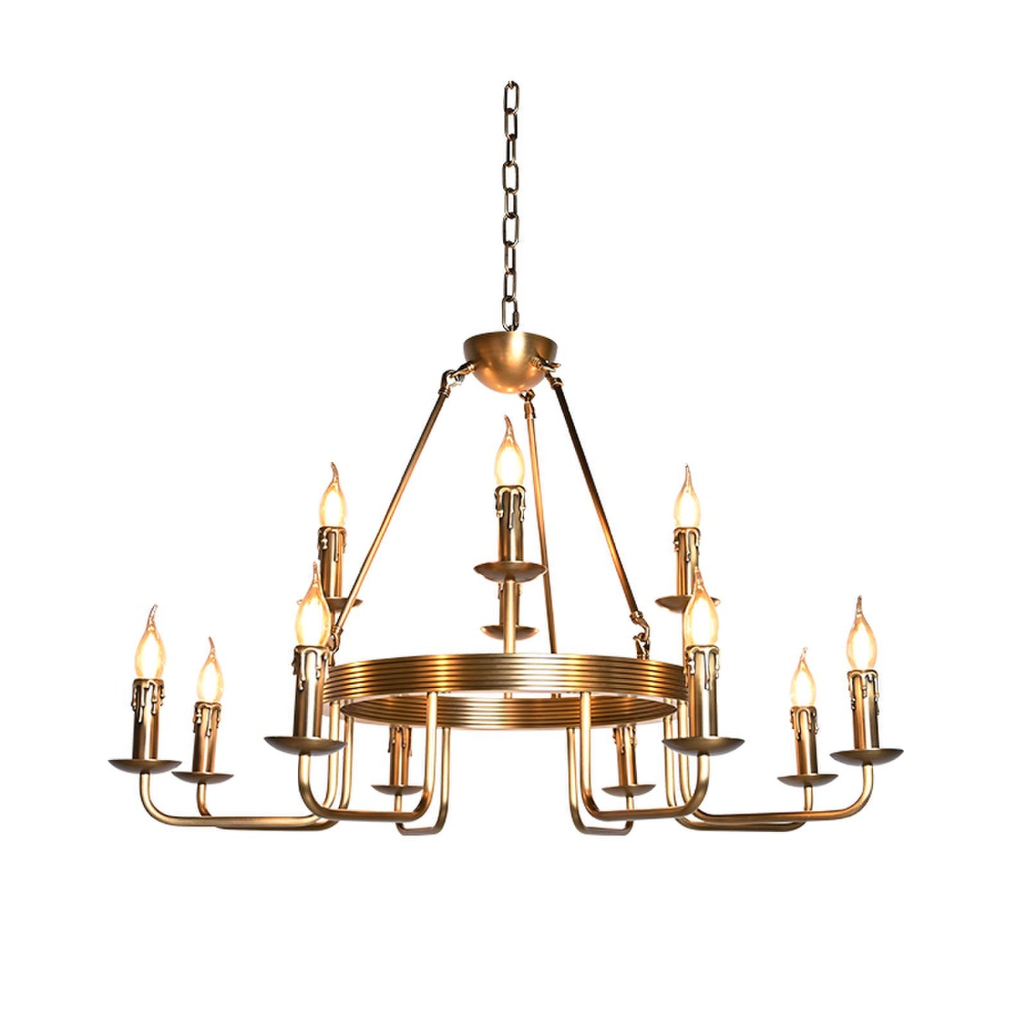 hand dyeing antique brass finish classic candle chandelier