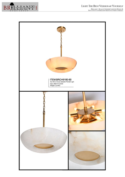 Cloudy Sky Alabaster Pendant Light